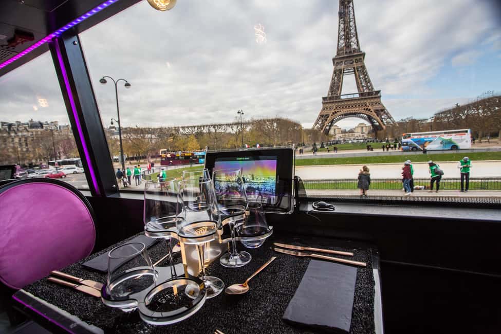 Paris: Bus Toqué Tour with 5-Course Dinner and Champagne - A small-group night ride that starts at 8:30 PM